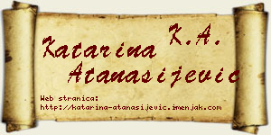 Katarina Atanasijević vizit kartica